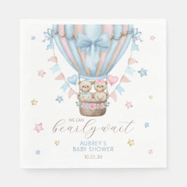 Vi kan bota pojkflicka Twin Baby Shower Pappersservett