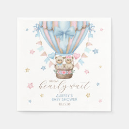 Vi kan bota pojkflicka Twin Baby Shower Pappersservett