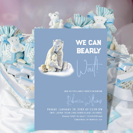 Vi kan bota Polarna Bear Baby Shower Inbjudningar