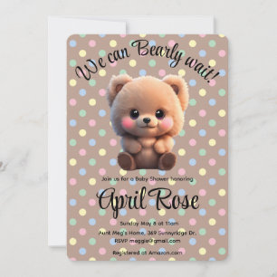 Vi kan bota söt nalle Baby Shower Inbjudningar