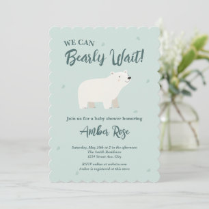 Vi kan bota vänta-babysknappen   Polar Bear Inbjudningar