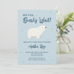 Vi kan bota vänta-babysknappen Polar Bear Inbjudningar