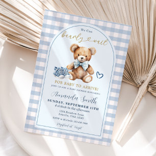 Vi kan bota vänta Bear Baby Shower Baby Shower Inbjudningar
