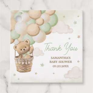 Vi kan bota vänta Grönt Bear Baby Shower Gåvor Etiketter