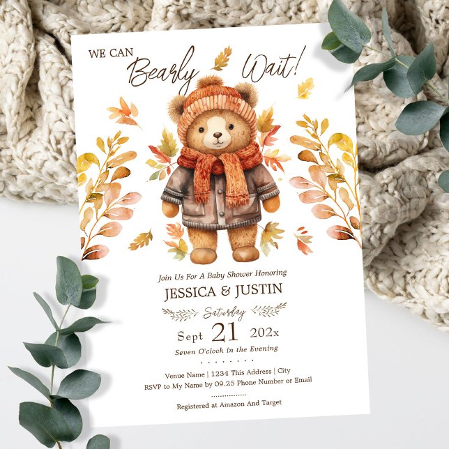 Vi kan bota vänta Löv Baby Shower Inbjudningar (Skapare uppladdad)