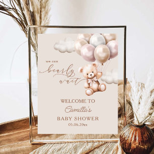 Vi kan bota vänta med ballonger, babyskor poster