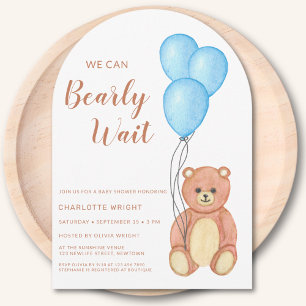 Vi kan bota vänta Nalle Baby Shower Arch Inbjudningar