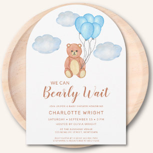 Vi kan bota vänta Nalle Baby Shower Arch Inbjudningar