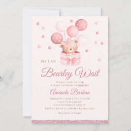 Vi kan bota vänta Nalle Baby Shower Inbjudningar