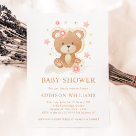 Vi kan bota vänta Nalle Baby Shower Inbjudningar