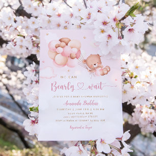 Vi kan bota vänta Nalle Baby Shower Inbjudningar