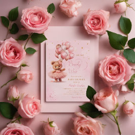 Vi kan bota vänta Nalle Baby Shower Inbjudningar