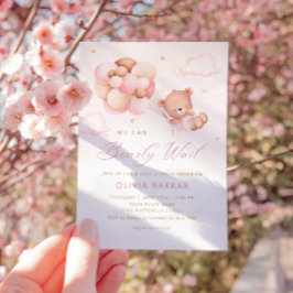 Vi kan bota vänta Nalle Baby Shower Inbjudningar