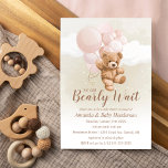 Vi kan bota vänta Nalle Baby Shower Rosa Inbjudningar<br><div class="desc">Det här är en inbjudan till Barly Wait Nalle Baby Shower är perfekt för din fluffy and cudely nalle event!</div>