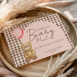 Vi kan bota vänta Nalle Baby Shower Tack Kort