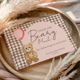 Vi kan bota vänta Nalle Baby Shower Tack Kort