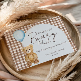 Vi kan bota vänta Nalle Boy Baby Shower Tack Kort