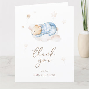 Vi kan bota vänta Nalle på Cloud Baby Shower Tack Kort