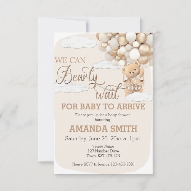 Vi kan bota vänta på att dold bjuds in till babykl inbjudningar (Framsida)