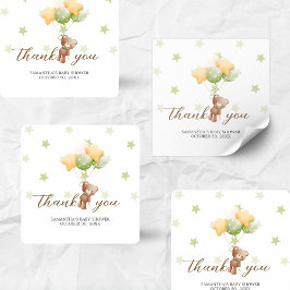 Vi kan bota vänta på babyskor för ballongen fyrkantigt klistermärke