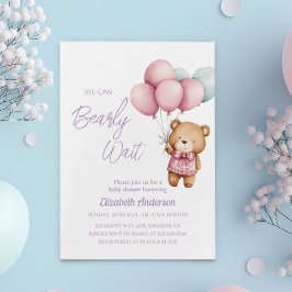 Vi kan bota vänta på babyskor - söt flicka inbjudningar