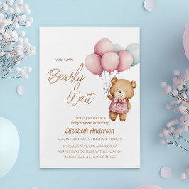 Vi kan bota vänta på babyskor - söt flicka inbjudningar