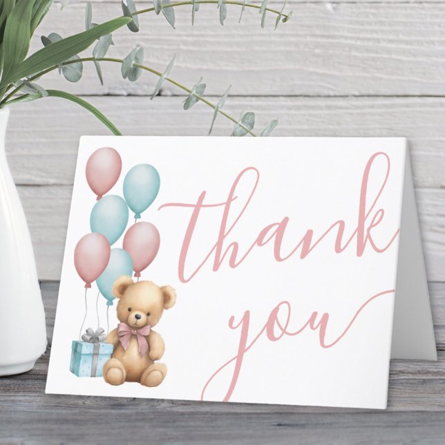 Vi kan bota vänta på babyskor tack kort (We Can Bearly Wait Bear Baby Shower Thank You Card)