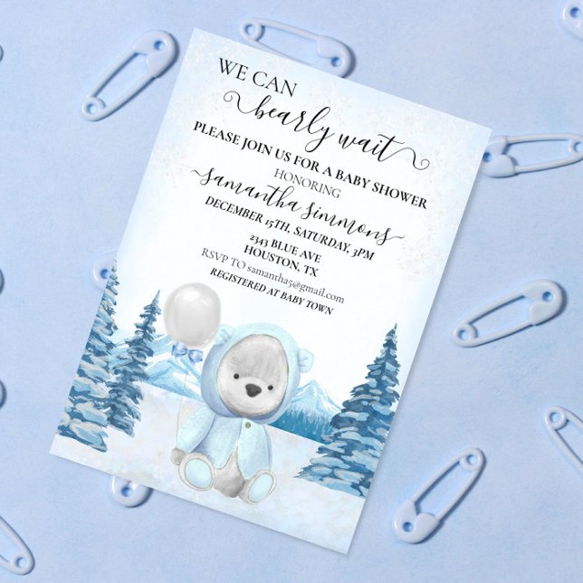 Vi kan bota vänta på babyvisaren Julvinter Inbjudningar (Skapare uppladdad)