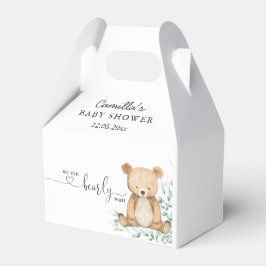 Vi kan bota vänta på Greenery Nalle Baby Shower Presentaskar