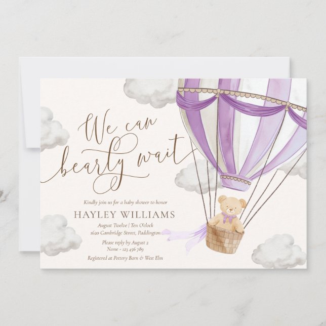 Vi kan bota vänta på inbjudan till Lilac Baby Show (Framsida)