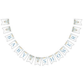 Vi kan bota vänta på Twin Boy-babydusch Vimplar