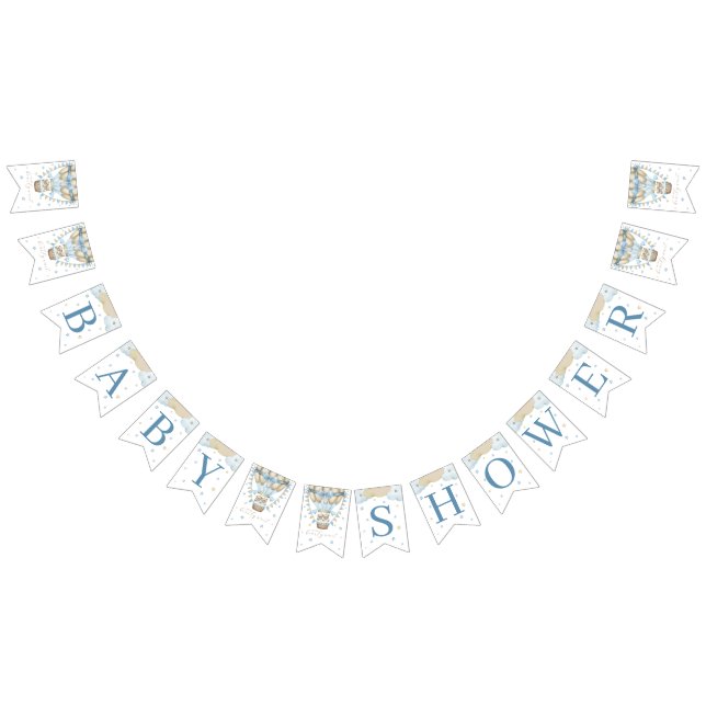 Vi kan bota vänta på Twin Boy-babydusch Vimplar (Alla)