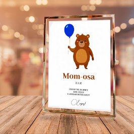 Vi kan bota vänta på Wood Baby Shower Mamma-osa Pu Poster