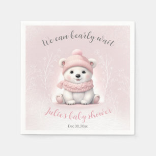 Vi kan bota vänta Polar Bear Baby Shower Napkins Pappersservett