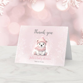 Vi kan bota vänta Polar Bear Baby Shower Tack Kort