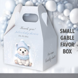 Vi kan bota vänta Polar Bear Blue Boy Baby Shower Presentaskar