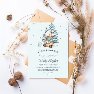 Vi kan bota vänta Snö Bear Baby Shower Inbjudningar
