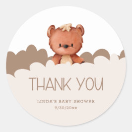 Vi kan bota vänta Tack Baby Shower Runt Klistermärke