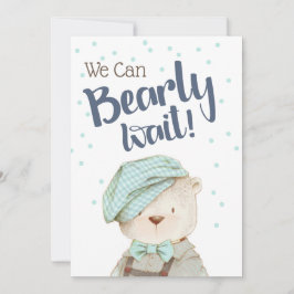 Vi kan bota vänta tills Woodland Bear Baby Shower Inbjudningar