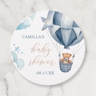 Vi kan bota väntan på Blue Baby Shower Gåvor Etiketter