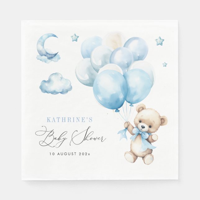 Vi kan bota väntan på Blue Baby Shower Pappersservett (Framsidan)