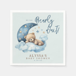 Vi kan bota väntan på Blue Baby Shower Pappersservett
