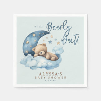 Vi kan bota väntan på Blue Baby Shower Pappersservett