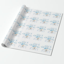 Vi kan bota väntan på Blue Baby Shower Presentpapper