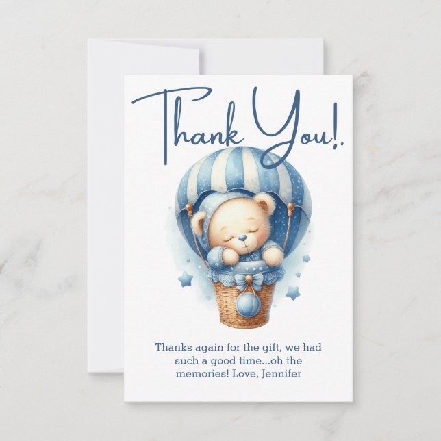 Vi kan bota väntan på Blue Baby Shower Tack för di (Framsida)