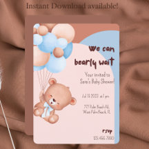 Vi kan botidigt vänta Boho Baby Shower-inbjudan