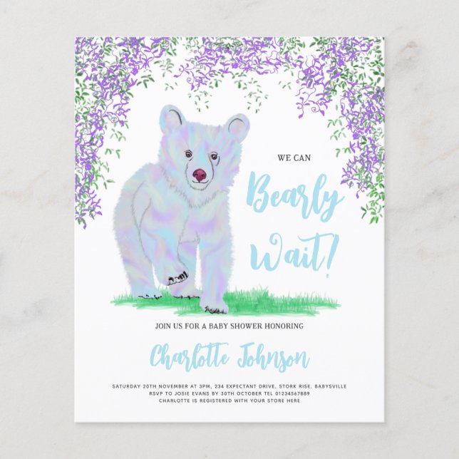 Vi kan btidigt vänta på Woodland Blommigt Blue Bea (Framsida)