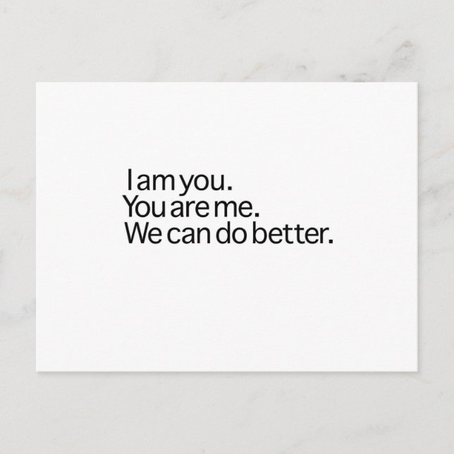 Vi kan göra bättre ifrån oss vykort (Framsida)