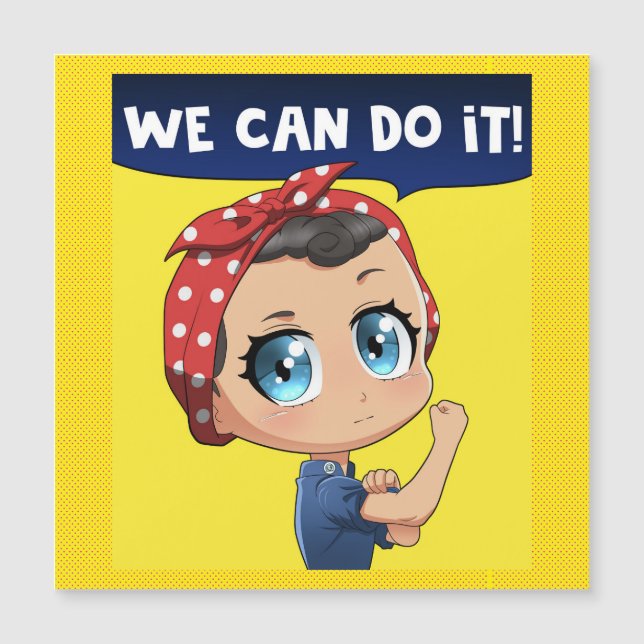  Vi kan göra det! Anime Rosie, Riveter Chibi Girl (Framsida)