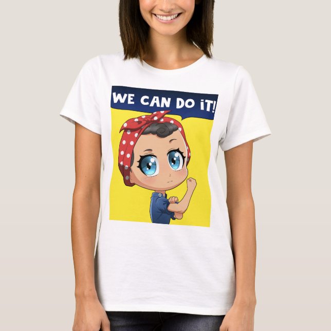   Vi kan göra det! Chibi Girl Rosie Riveter T Shirt (Framsida)